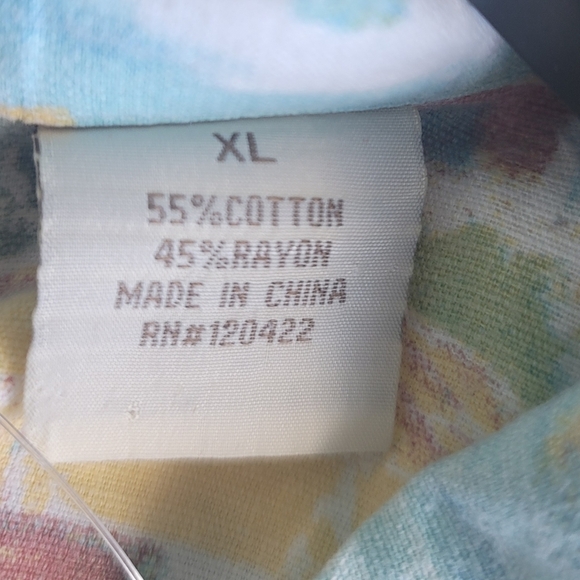 Island Republic Hawaiian Short Sleeve Shirt Blue Seaport Mens XLARG Cotton Rayon - Picture 8 of 8